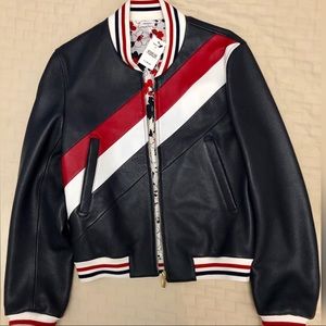 Thom Browne lamb leather bomber jacket.